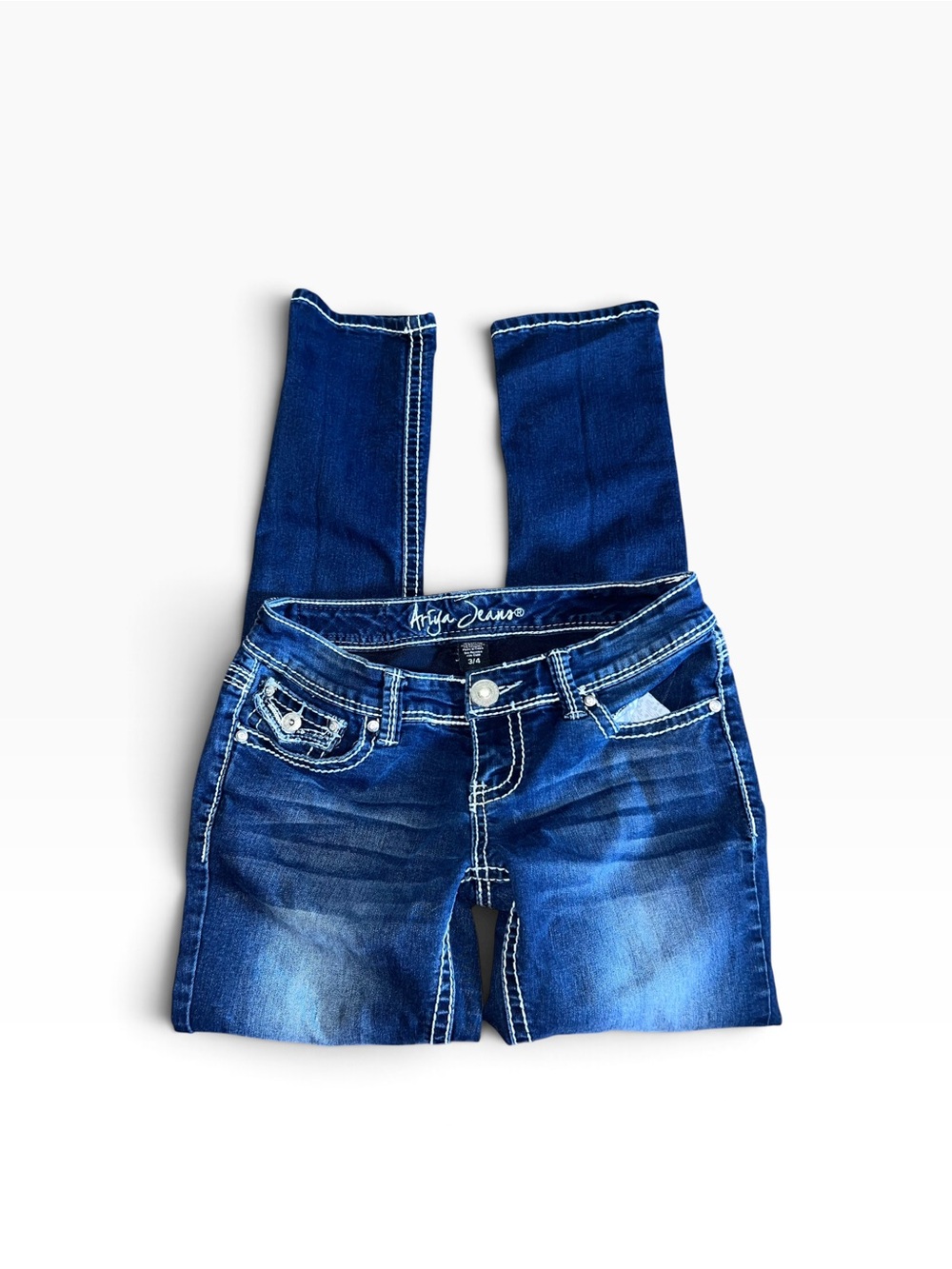 Ariya Jeans Juniors 3/4 Skinny Jeans Blue Denim